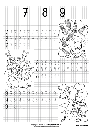 Piszemy cyfry karty pracy PDF do druku