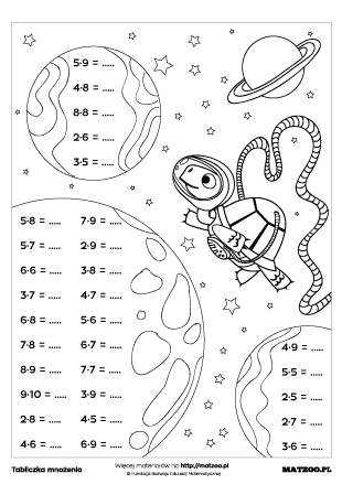 Tabliczka mnożenia karty pracy PDF do druku